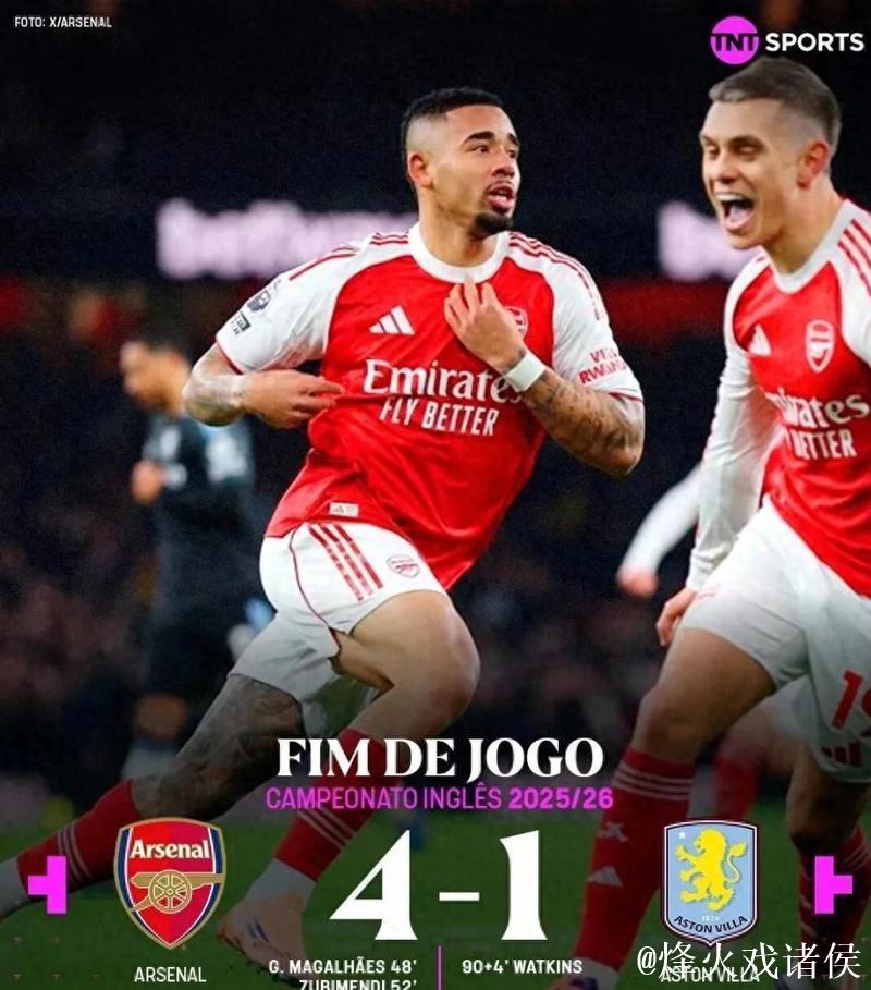 英超-加布里埃尔建功特罗萨德助攻破门 阿森纳完胜维拉 英超-加布里埃尔建功特罗萨德助攻破门 阿森纳完胜维拉